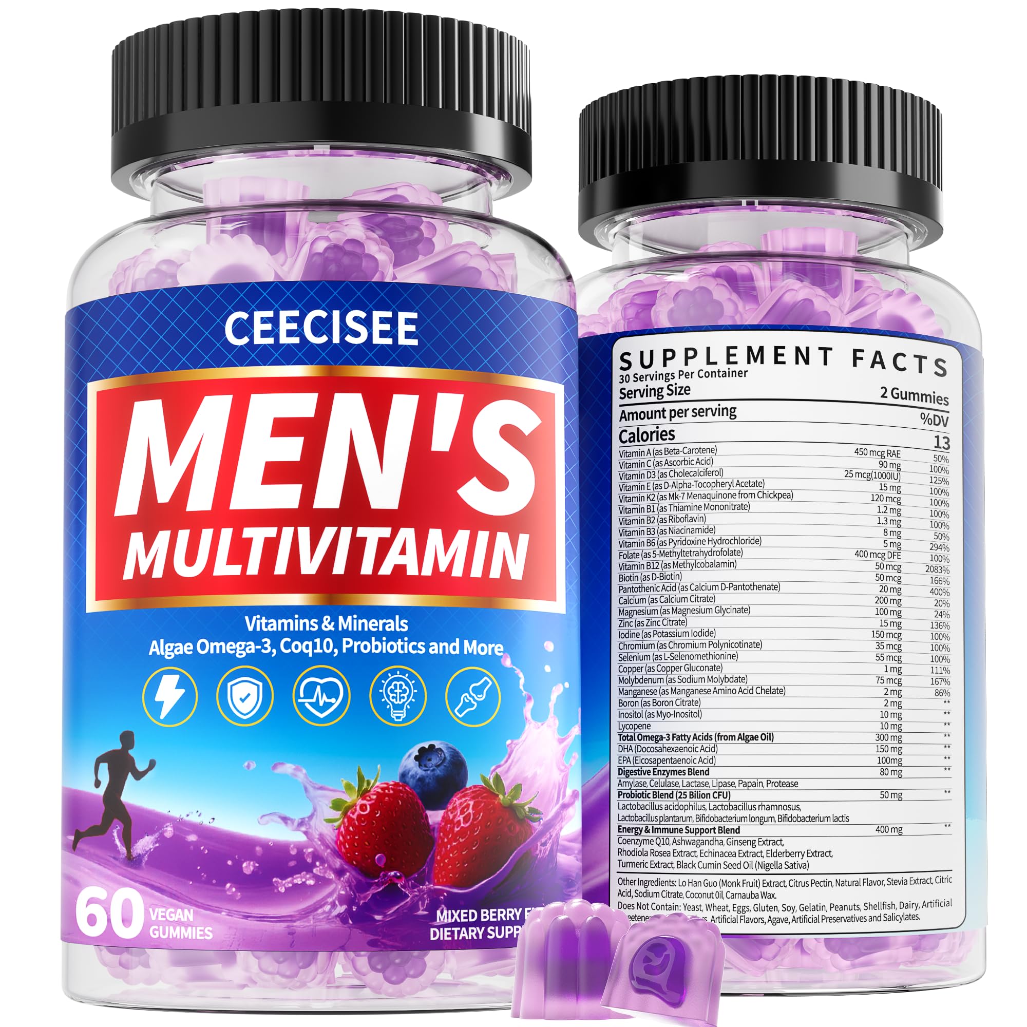 Ceecisee men’s methylated multivitamin gummies bottle ready for daily energy support