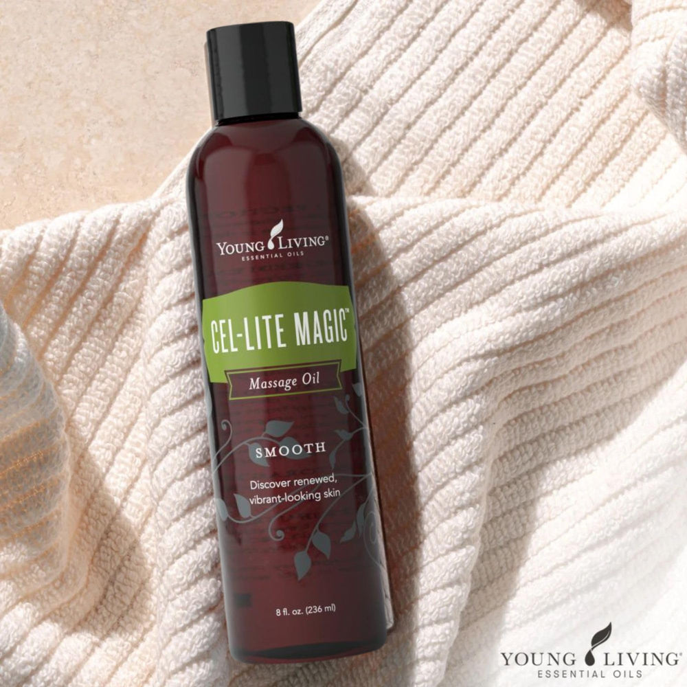 Cel-Lite Magic ingredients include grapefruit, cypress, juniper, cedarwood, clary sage.