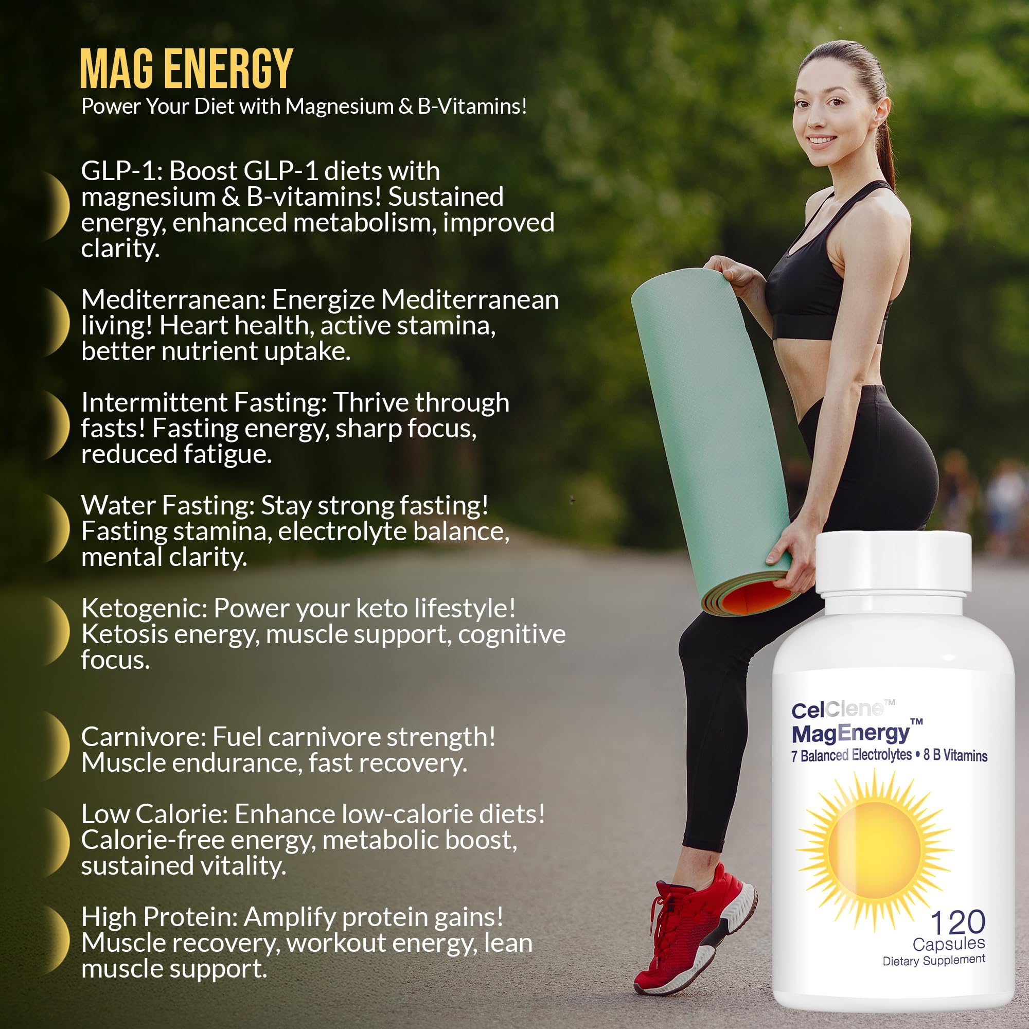 CELCLENE MagEnergy 7 daily-use glass with dosage line ensures consistent hydration.