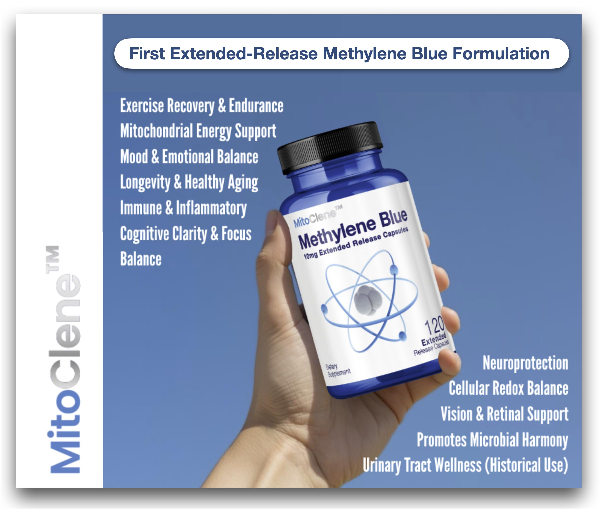 CELCLENE MitoClene bottle front view with label and dosage details