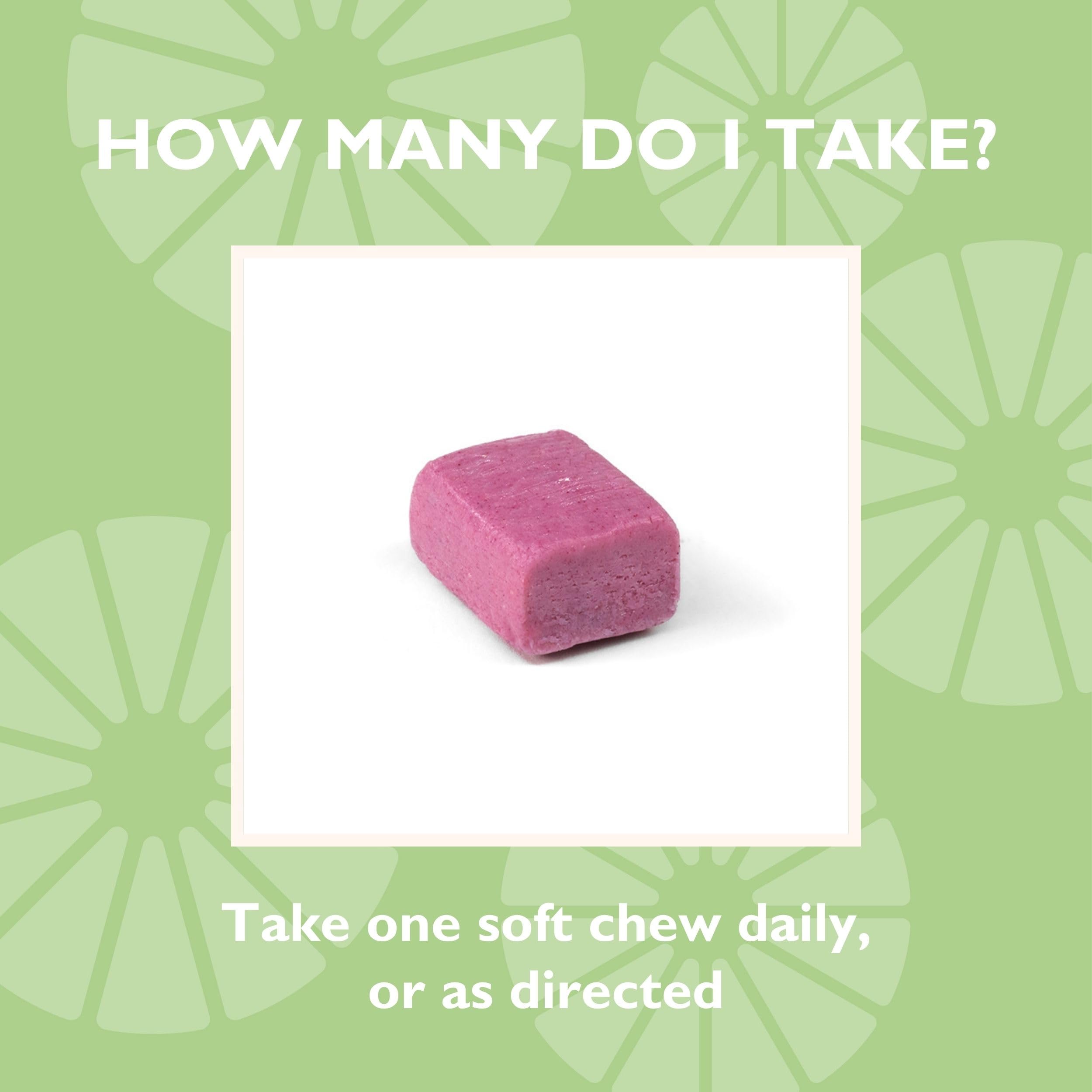 Celebrate Bariatric Supplements soft chew dispensing jar demonstrates easy daily intake