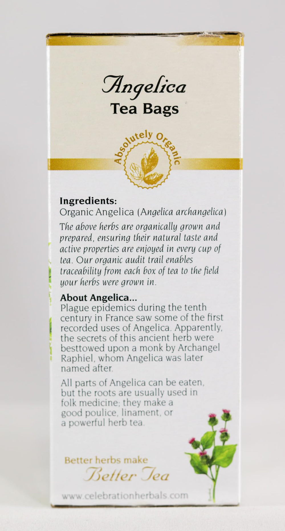Celebration Herbals Angelica Root Organic 24-Bag boxed bundle for pantry storage.
