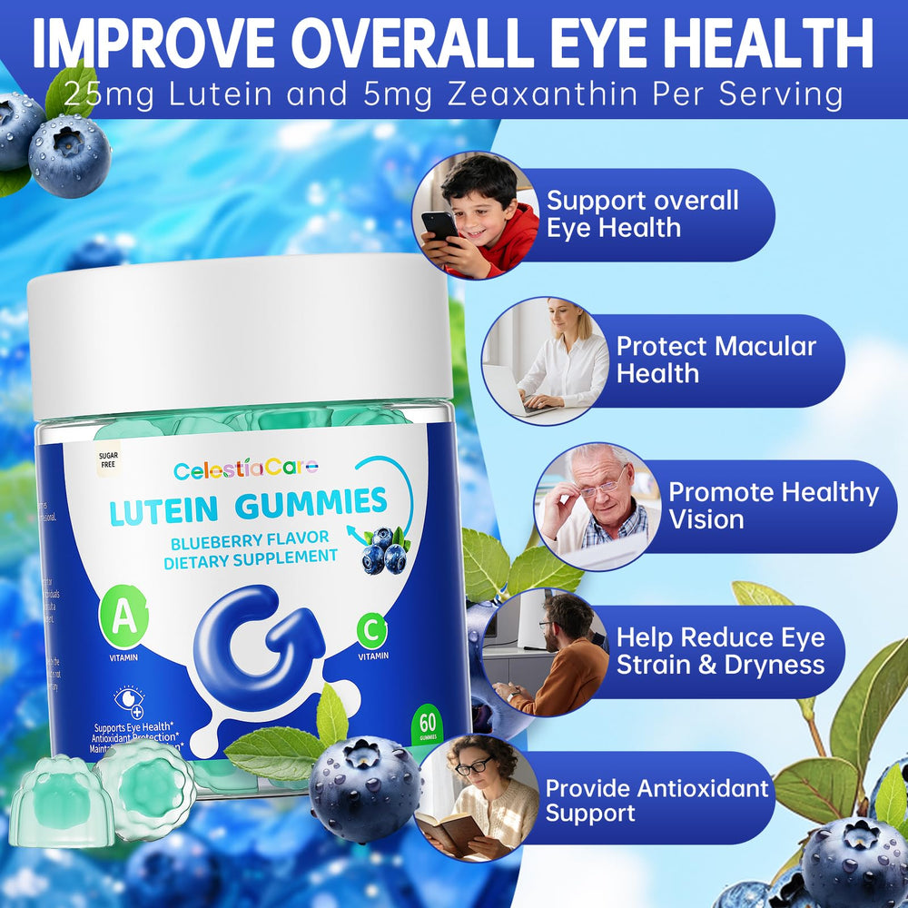 CelestiaCare sugar-free formula gummies designed for sugar-conscious users seeking eye support.