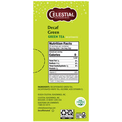 Cup of Celestial Seasonings Decaf Green Tea for a soothing evening ritual.