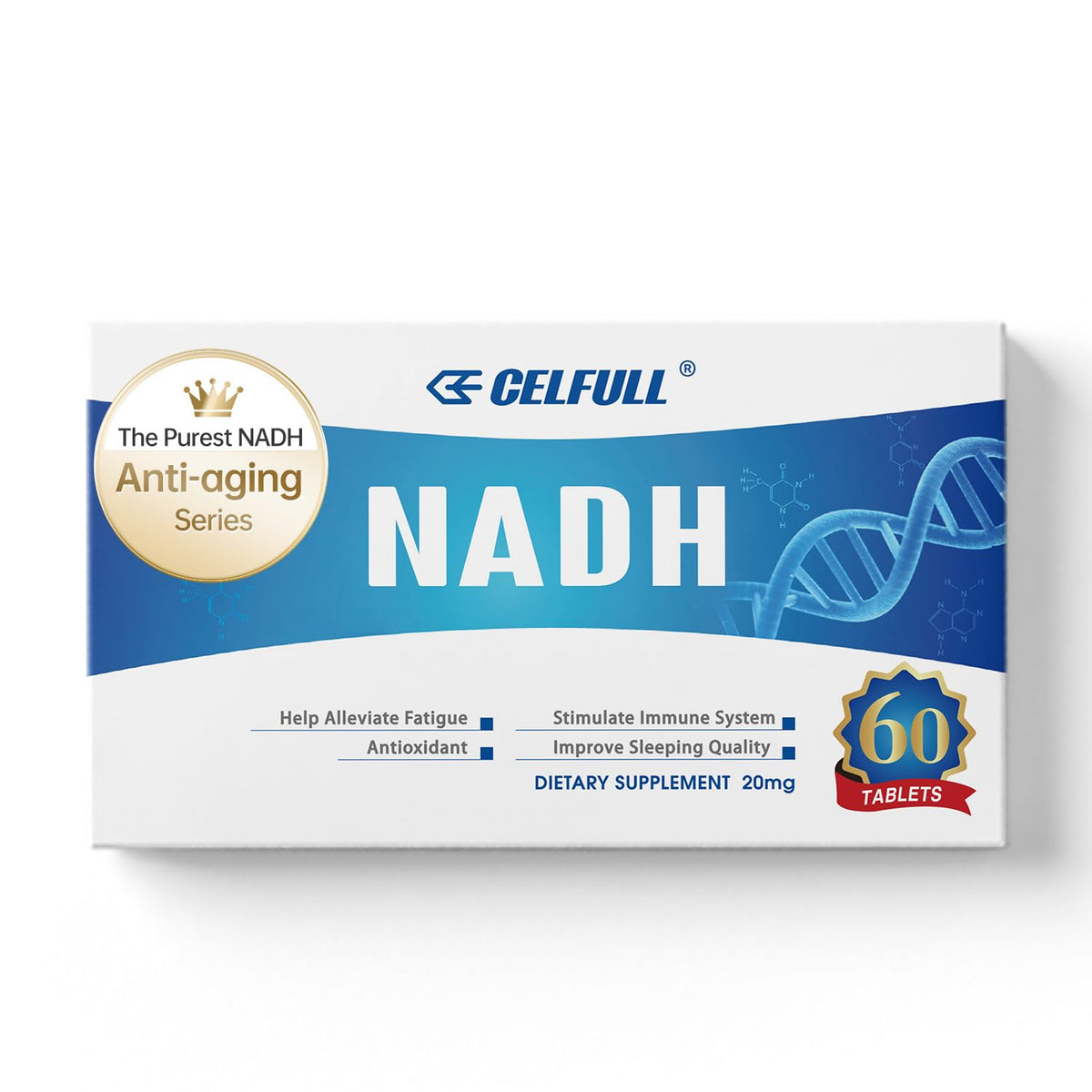 CELFULL NADH bottle front view for daily energy support