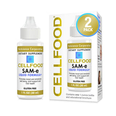 Cellfood SAM-e Liquid Formula bottle front highlighting mood support and joint comfort