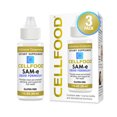 Cellfood SAM-e Liquid Formula bottle for easy mood-support dosing.