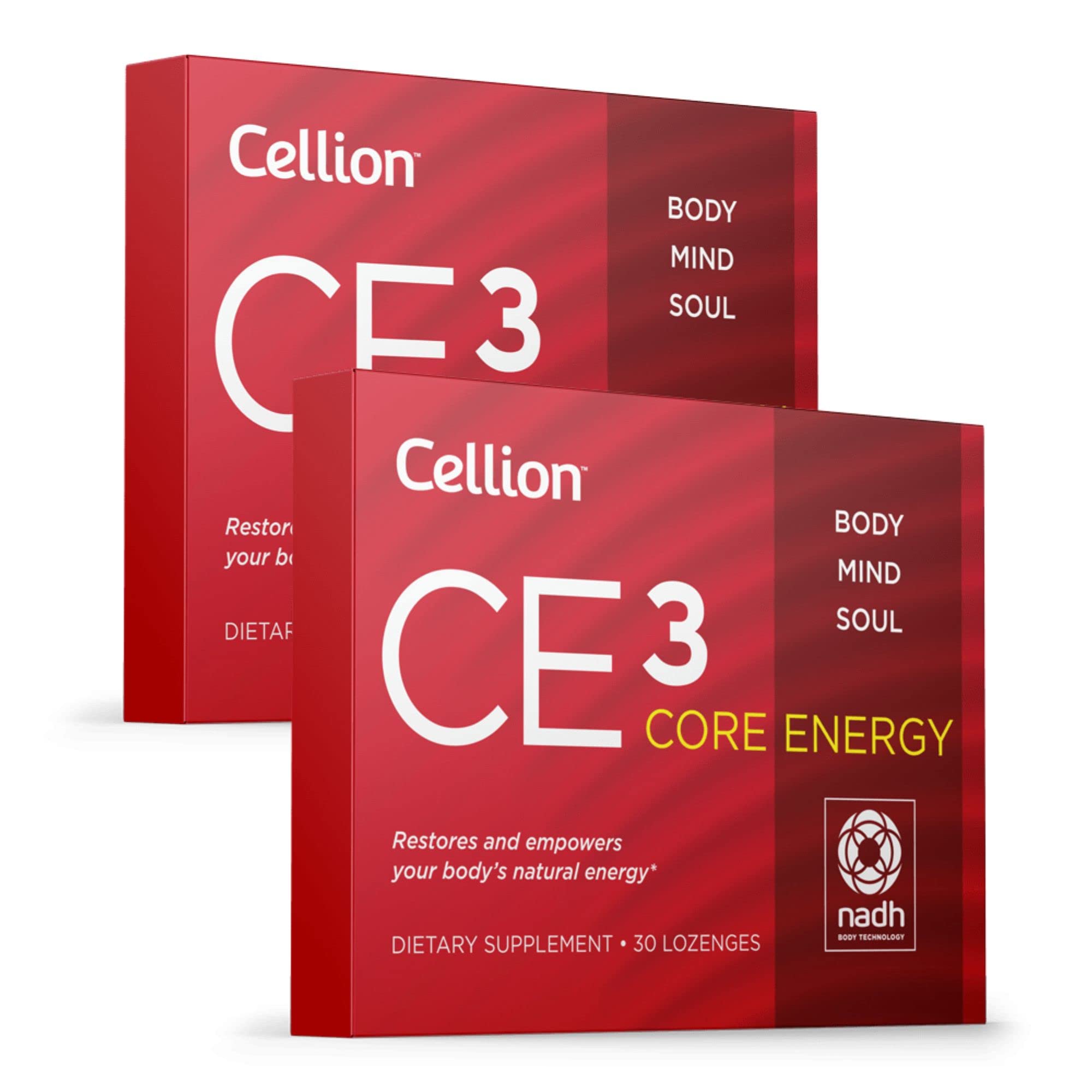 Cellion CE3 bottle close-up with capsules for steady energy