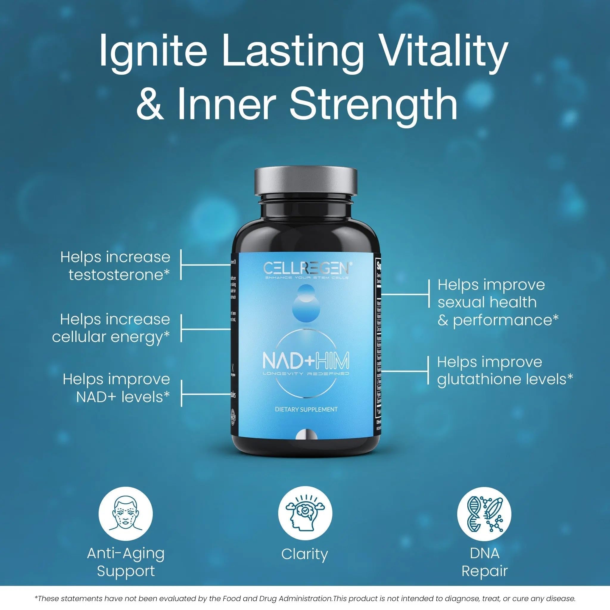 Cellregen NAD-HIM ingredients: Mucuna pruriens implying earthy extract benefits