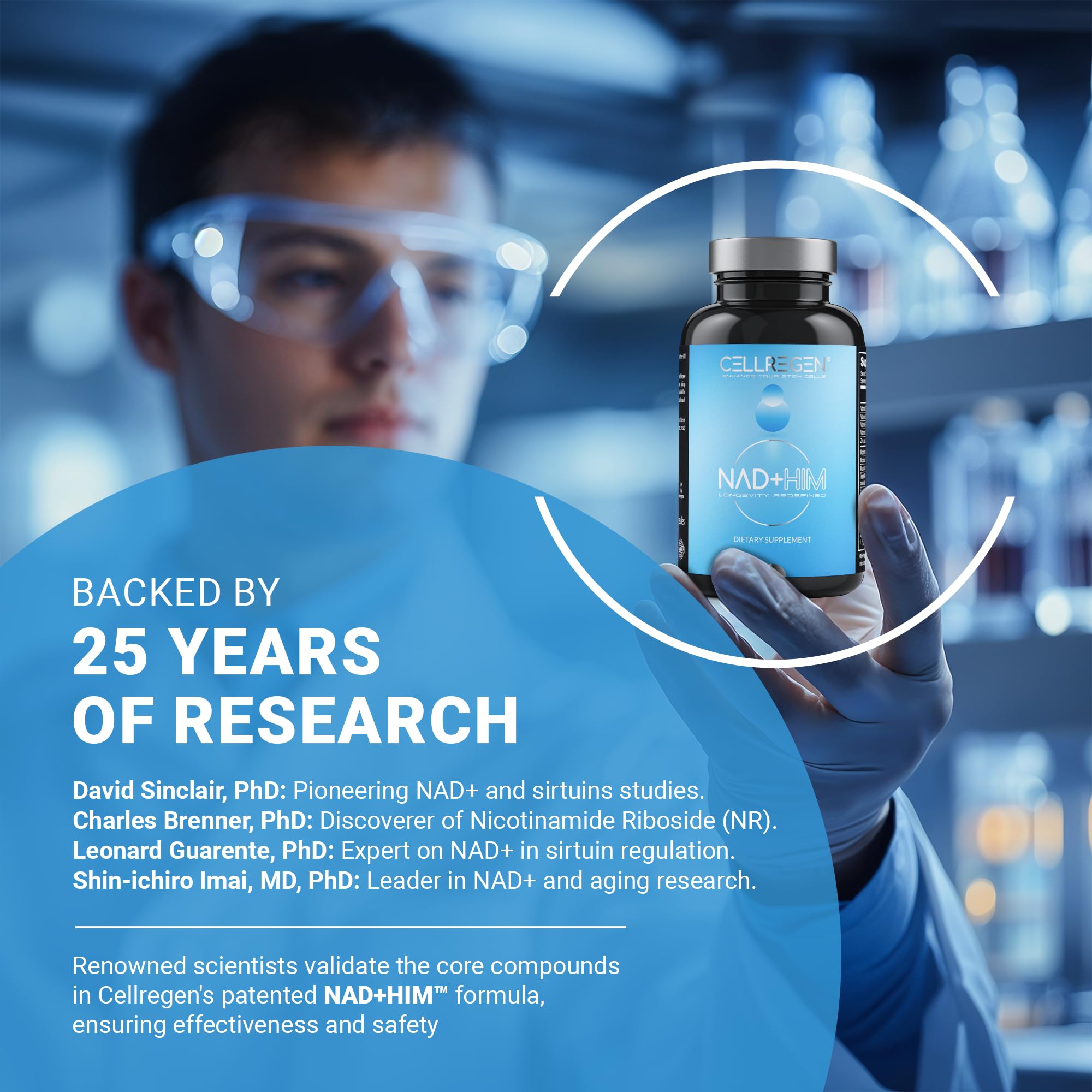 Cellregen NAD-HIM image of trans-resveratrol and NAD+ components for cellular energy