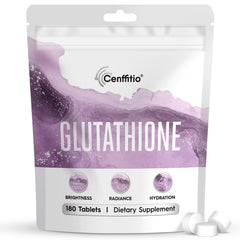 Cenffitio Glutathione supplement bottle front view suggesting glow and hydration