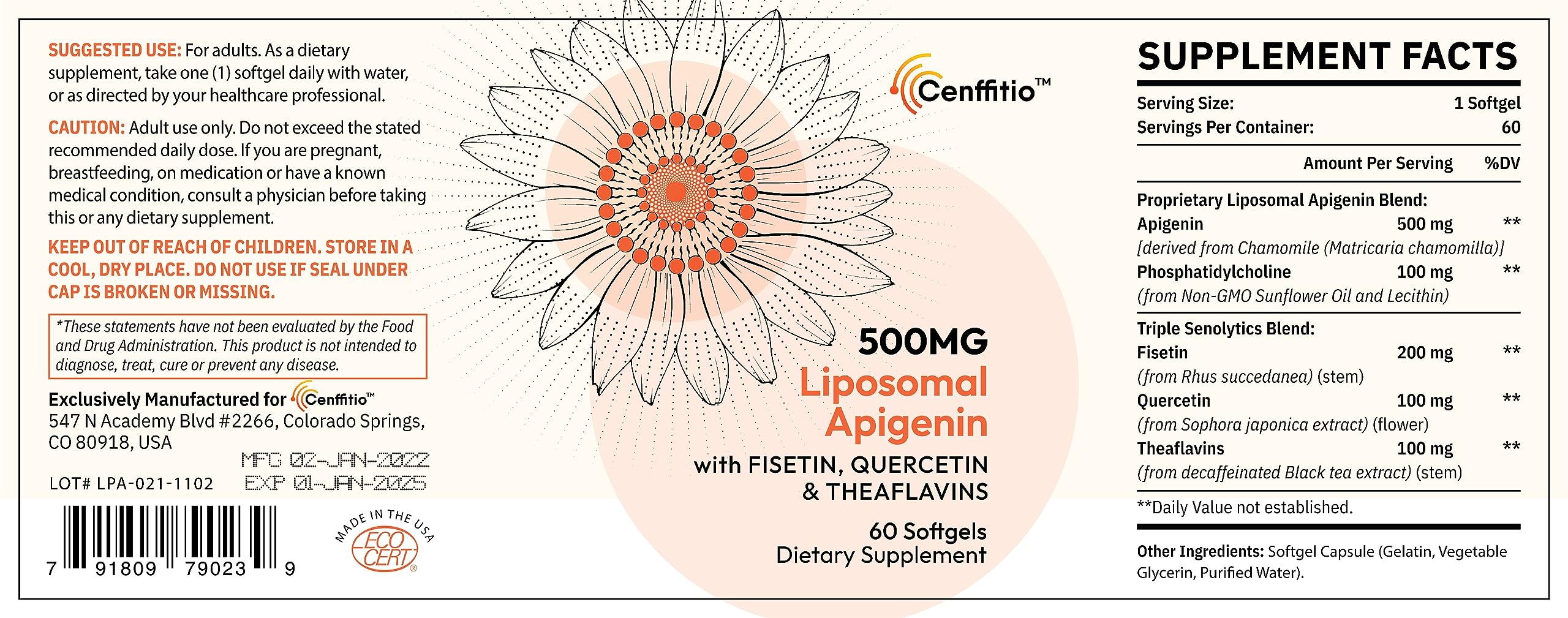 Cenffitio softgel texture close-up for smooth swallow.
