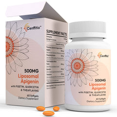 Cenffitio liposomal apigenin bottle highlighting enhanced absorption.