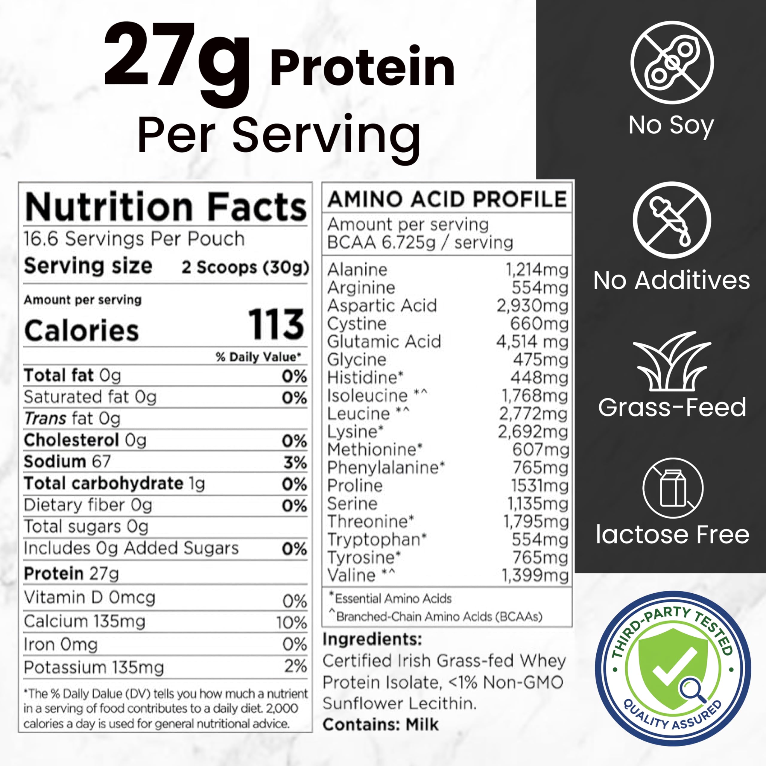 Centenarius Irish Grass-Fed Whey Pour captures a smooth, convenient post-workout shake.