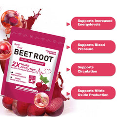 Central Park Morning Beet Root Chews with 500mg beet root powder per serving for daily energy support.