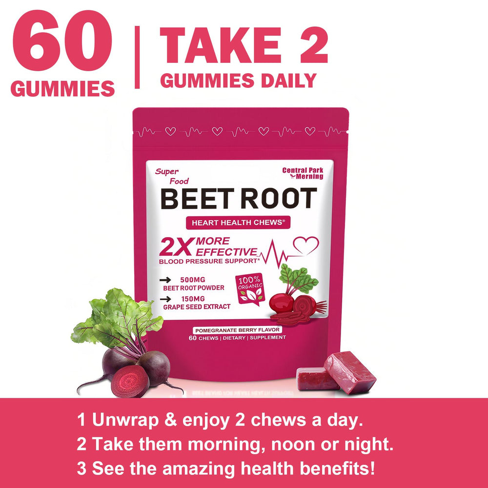 Central Park Morning Beet Root Chews cgmp-certified third-party tested.