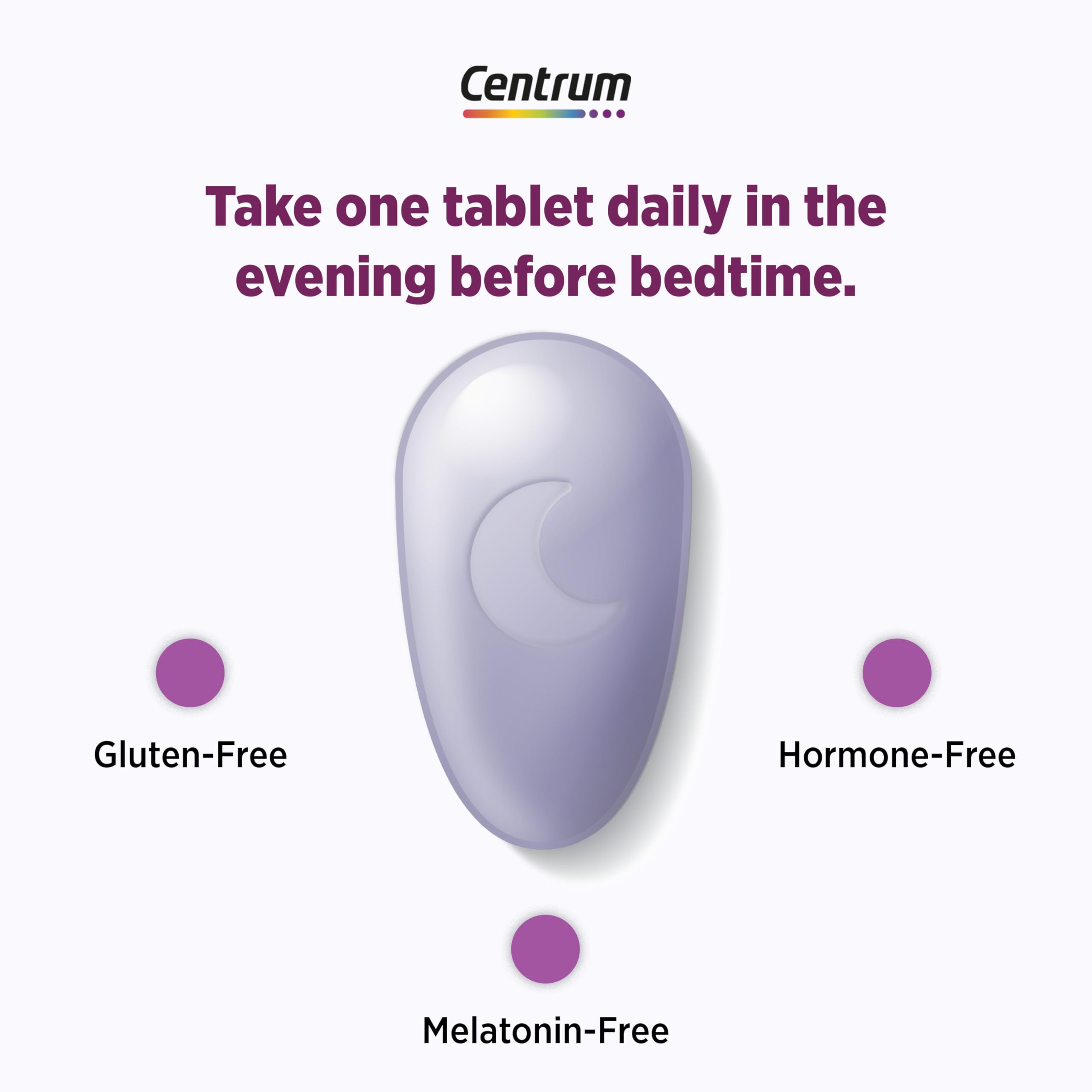 Centrum packaging beside a glass on a table for daily use.