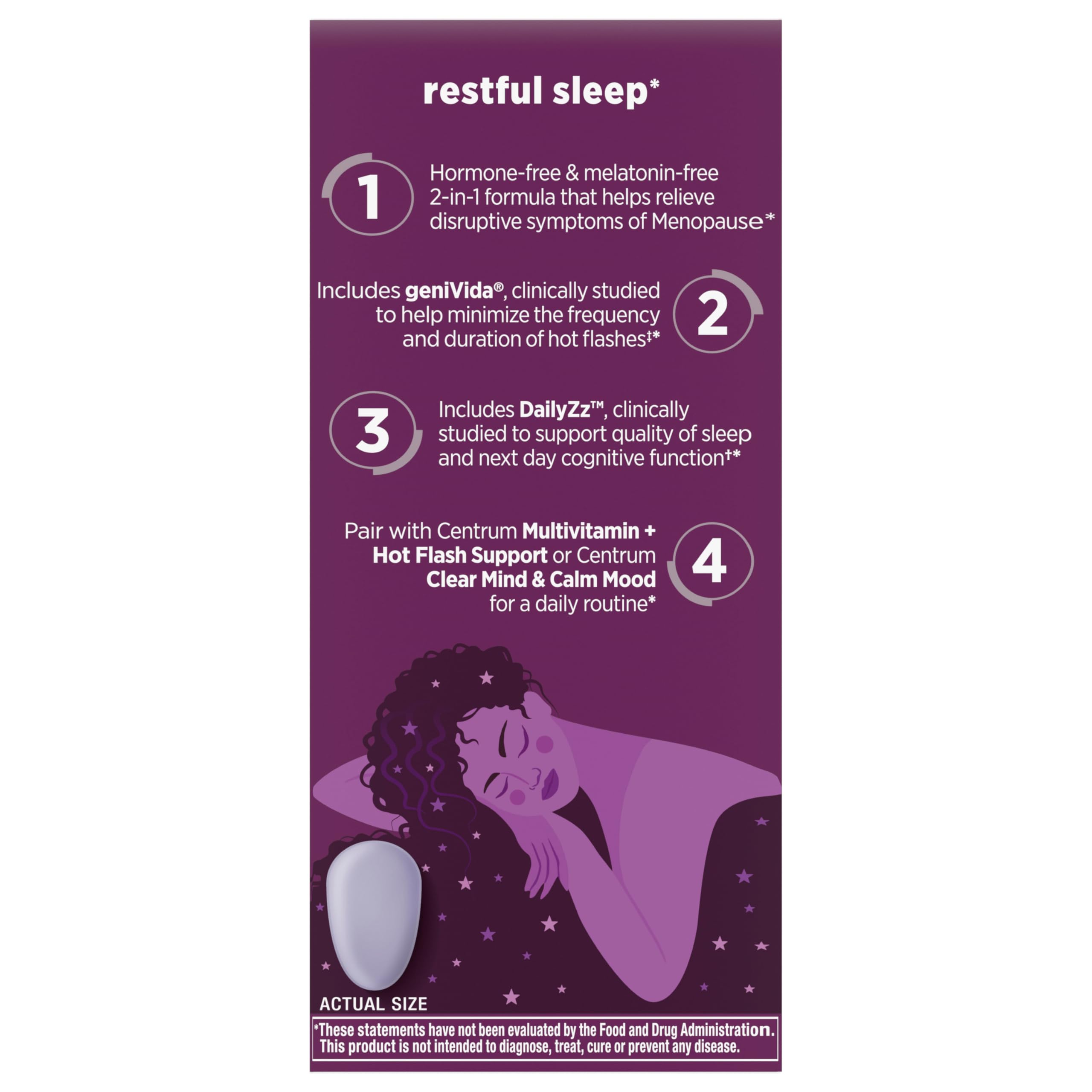 Clinical study claim about DailyZz benefits shown on label.