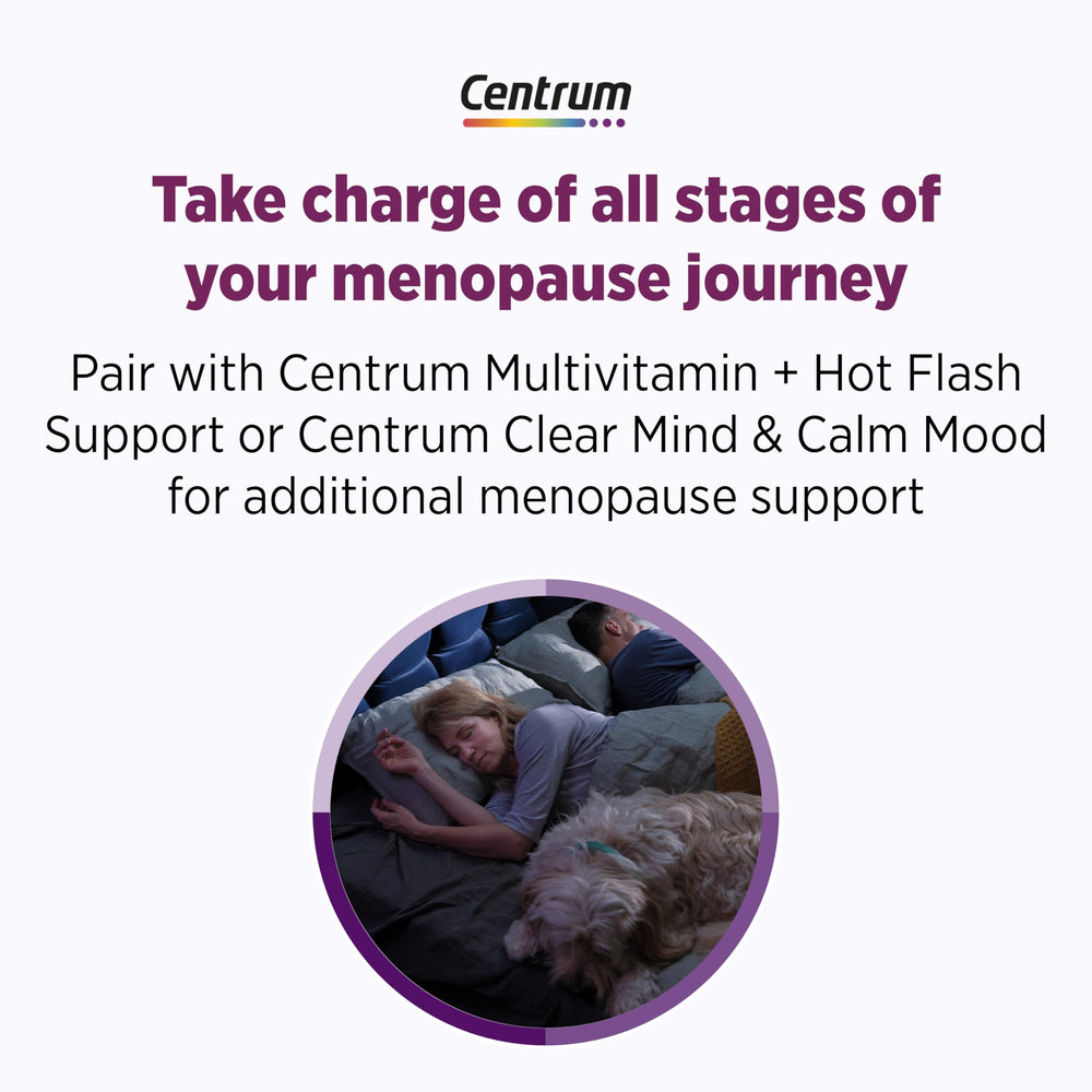 Close-up of Centrum bottle and tablets for simple daily regimen.