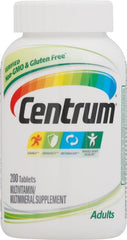 Centrum gluten-free and Non-GMO markings on packaging