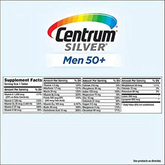 Centrum Men 50+ bottle 275ct packaging for long-lasting daily use.