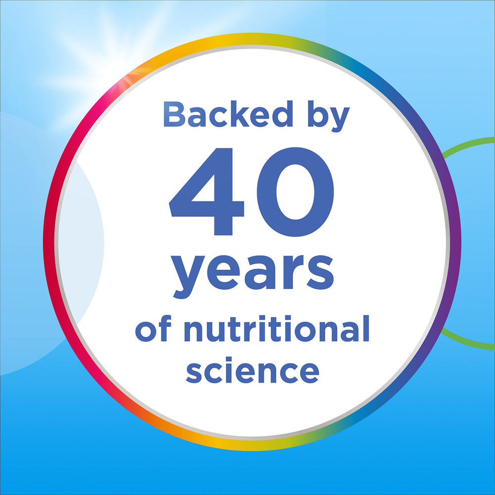 Gluten-free, vegetarian Centrum Men’s Organic Multigummies packaging and certification icons