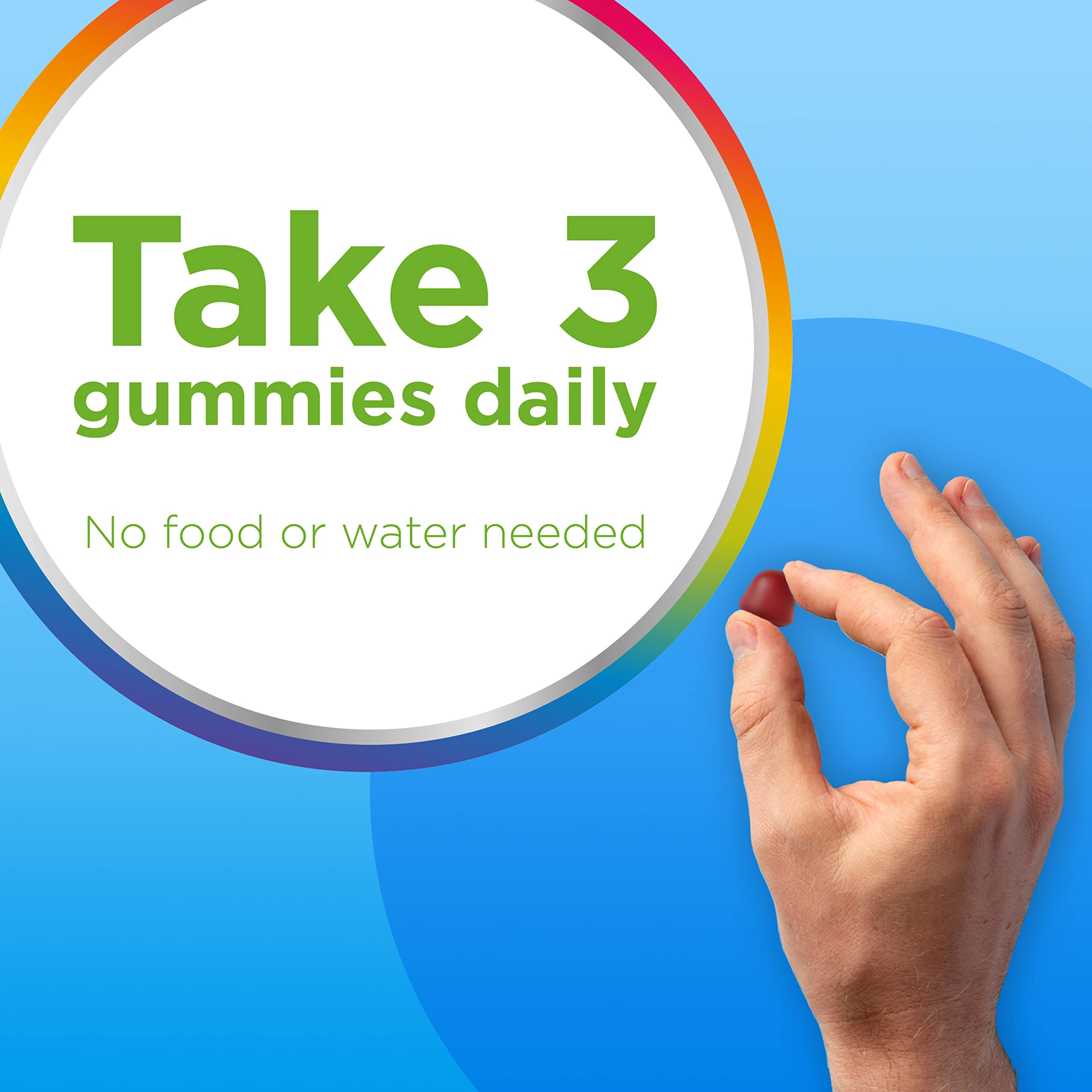 Ingredients label of Centrum Men’s Organic Multigummies highlighting 11 nutrients