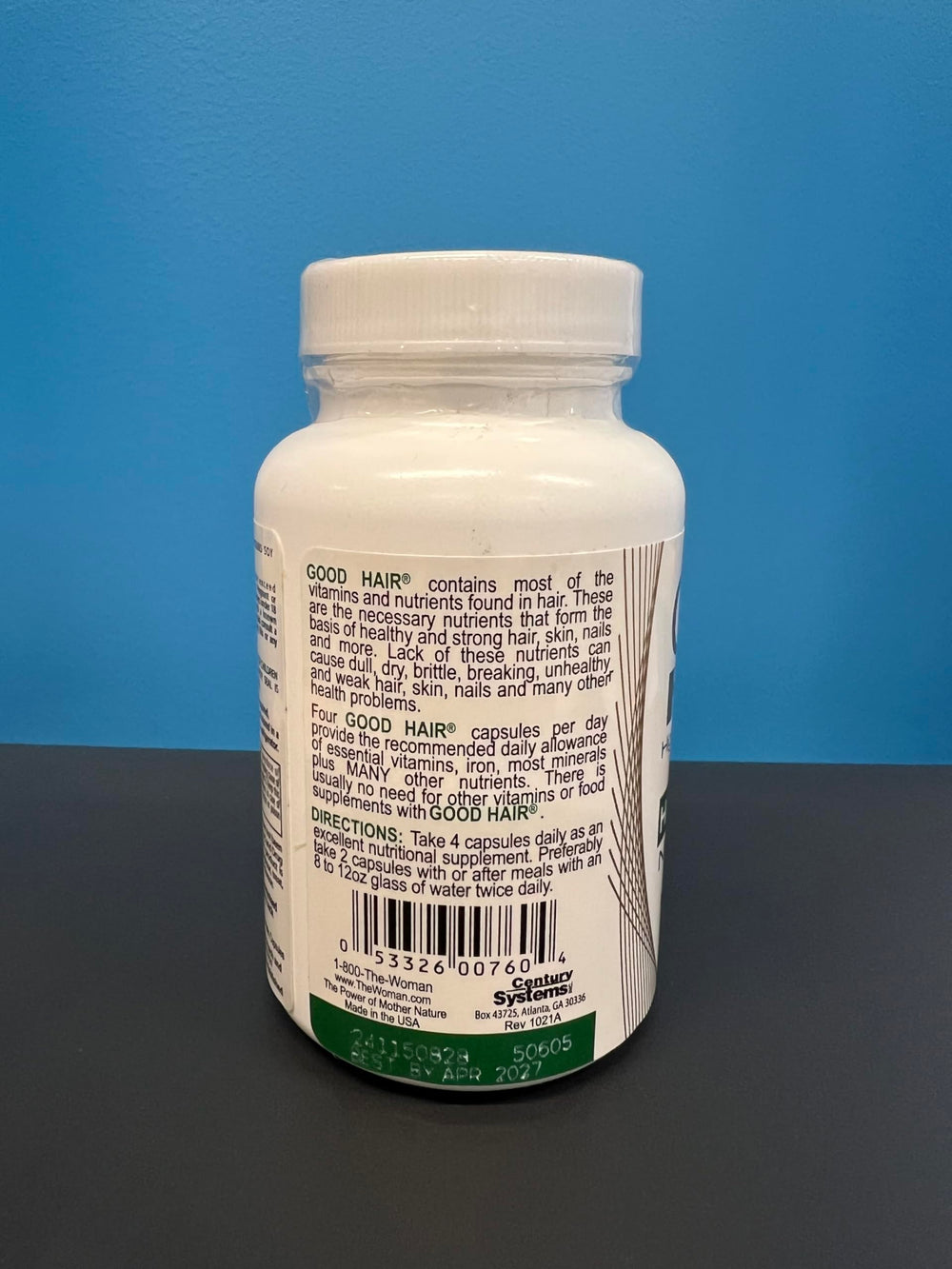 Century Systems Good Hair contains MSM for joint and tissue support.
