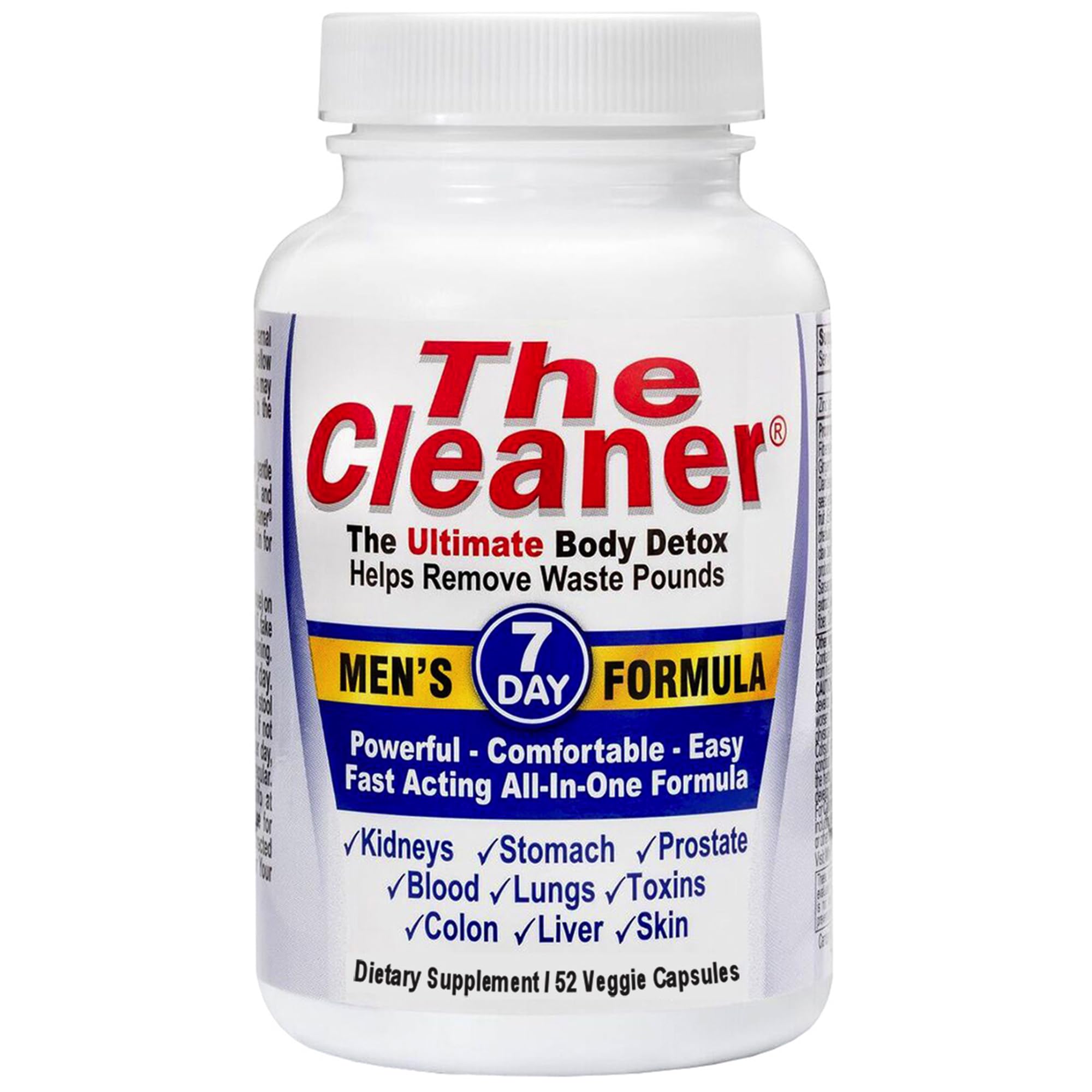 Century Systems The Cleaner detox bottle shown for a complete seven-day cleanse for men