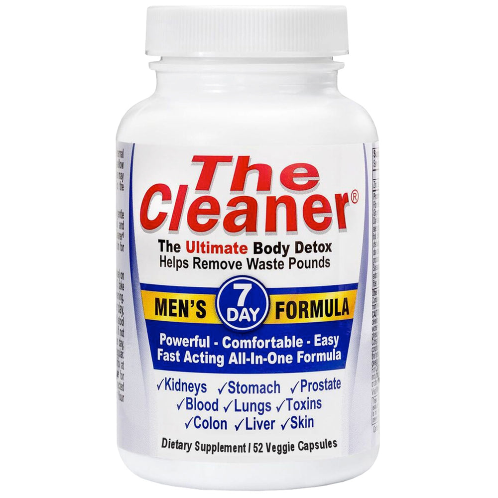 Century Systems The Cleaner detox bottle shown for a complete seven-day cleanse for men