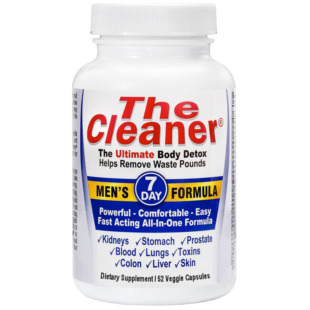 Century Systems The Cleaner detox bottle shown for a complete seven-day cleanse for men