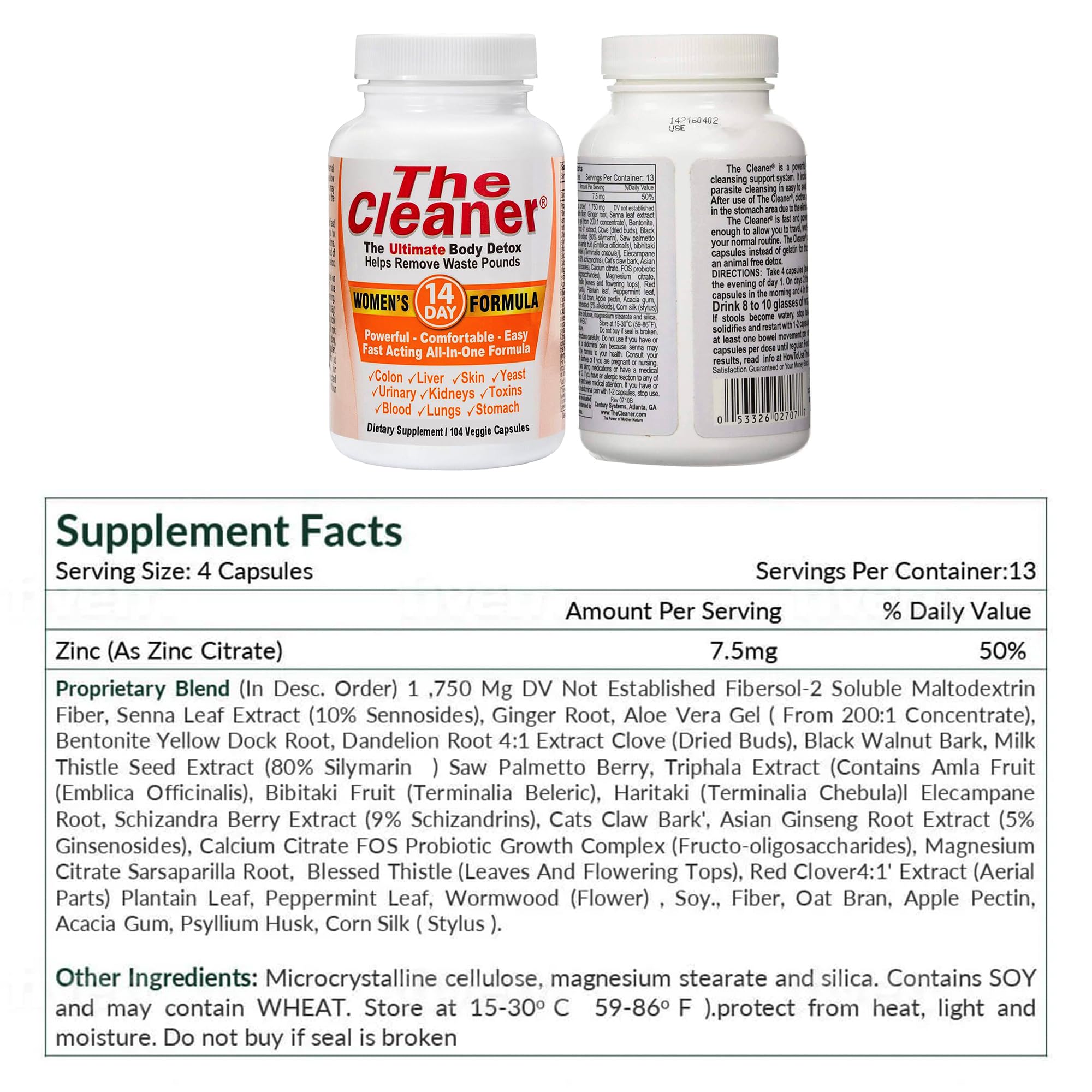 Ingredients concept for Century Systems The Cleaner Detox with herbs and plant-based blend