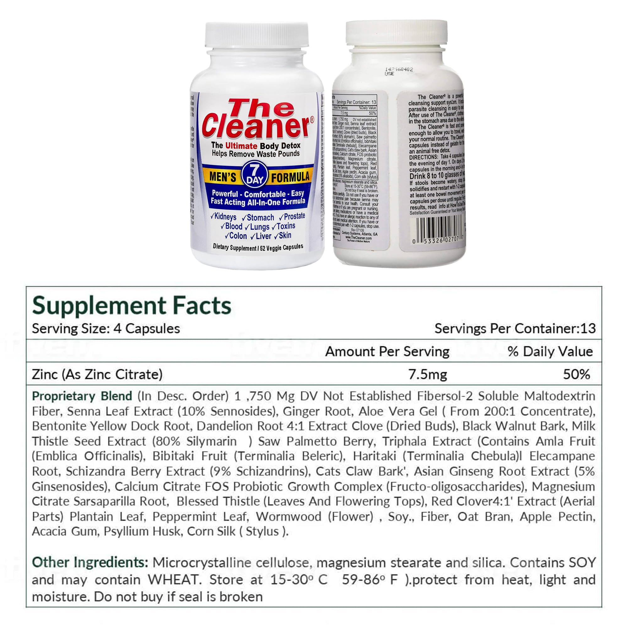 Easy-swallow capsules of Century Systems The Cleaner for daily routine