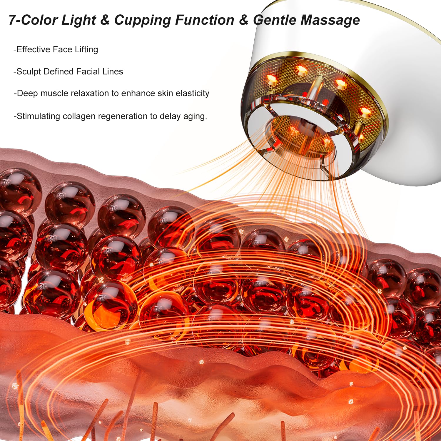 CENXIGO facial microcurrent with three levels for subtle lifting.