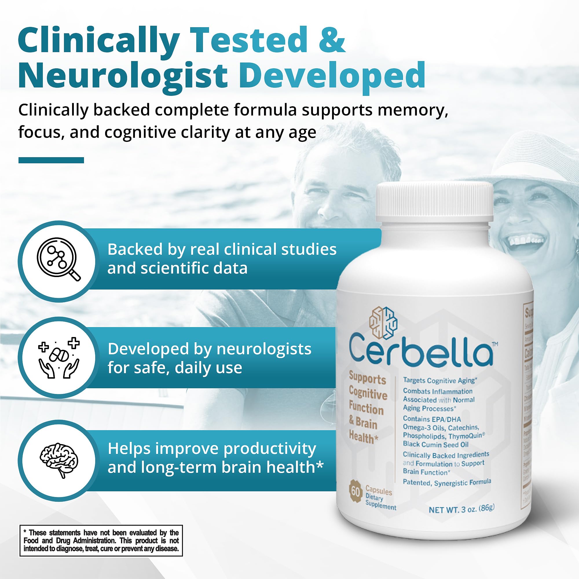 Cerbella bottle side view highlighting capsule count and packaging.