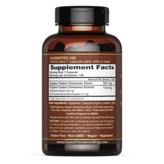 Ceylon Cinnamon Shop CinnaGuard capsules stacked, signaling high-potency cinnamon.