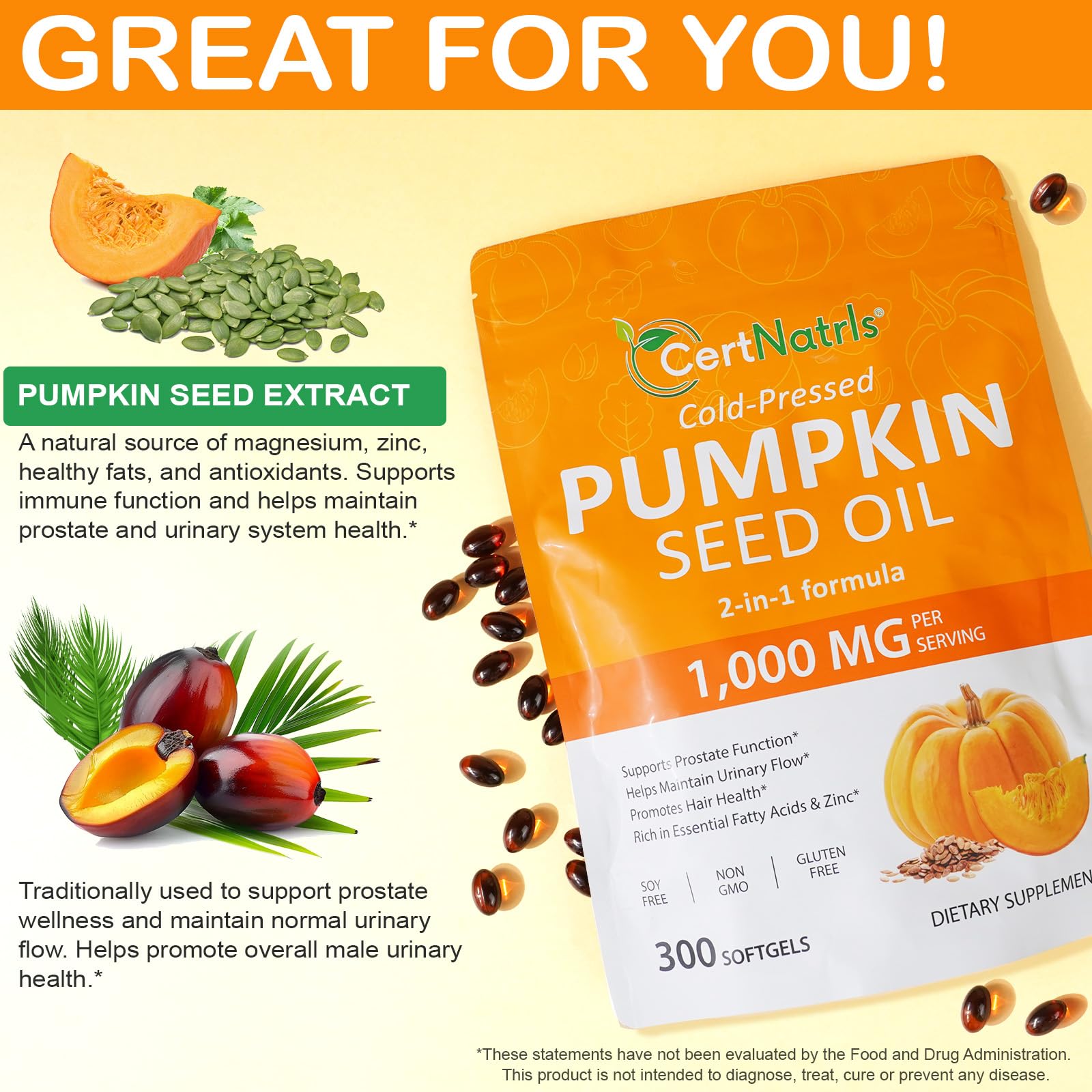 CFHQXSZ saw palmetto extract 4:1 label emphasizes dual-action formula