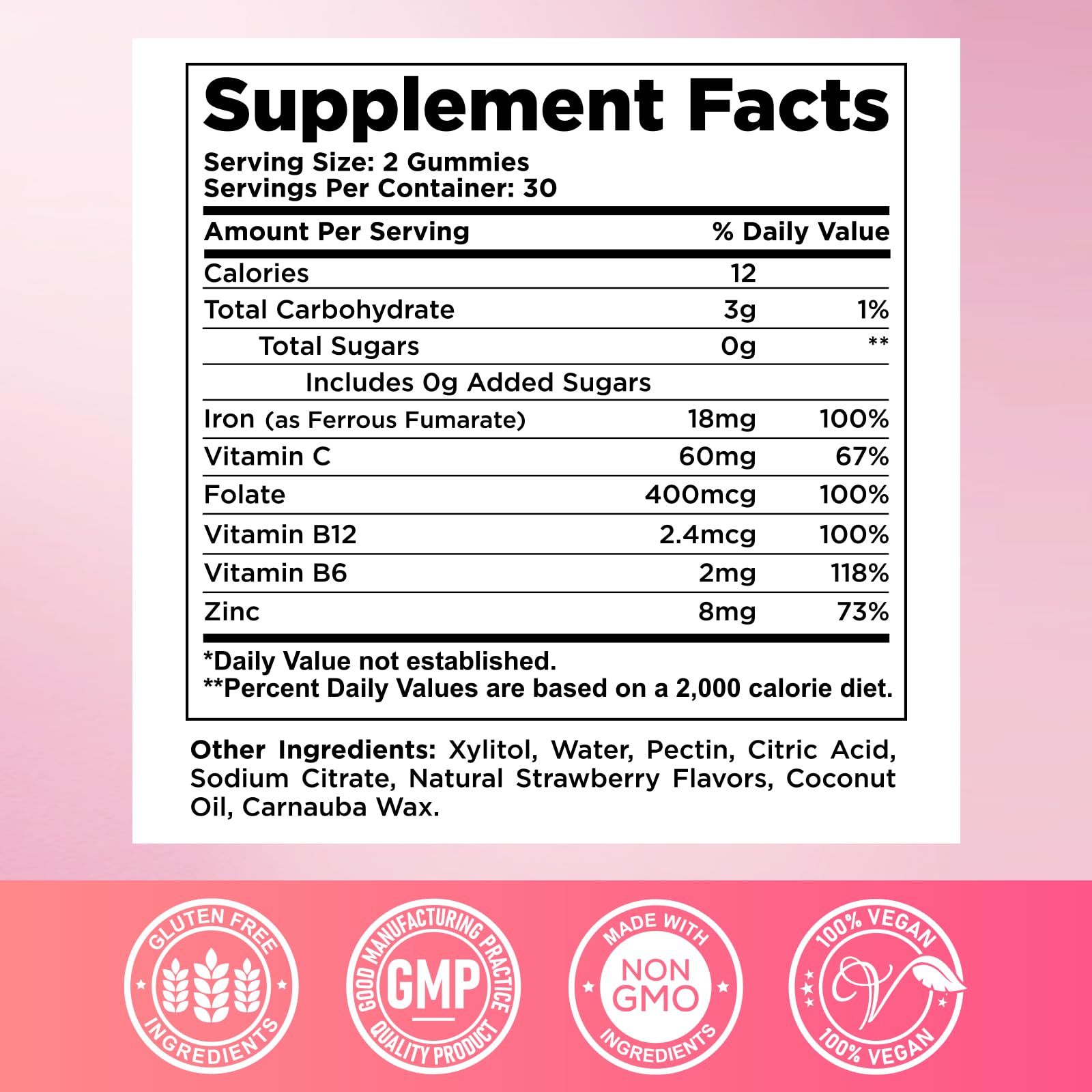 CFILIHTC 60-count bottle of iron gummies for adults and kids.