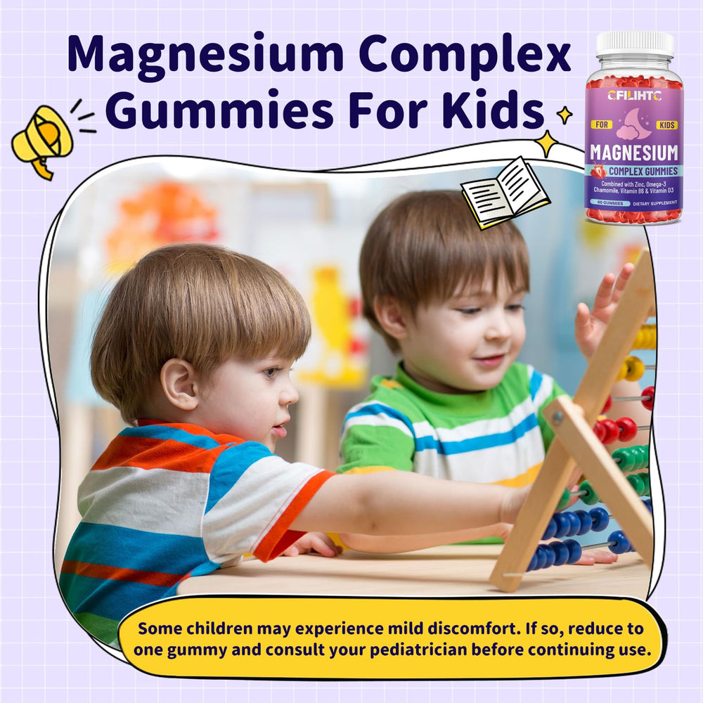 Closeup of CFILIHTC Kids Magnesium Gummies bear shapes for a daily routine.