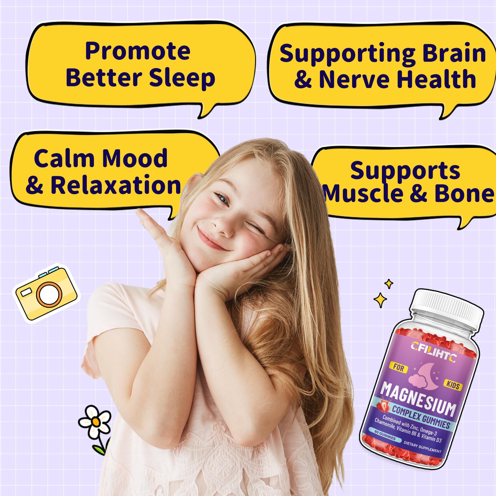 Zinc and chamomile blend illustrated for everyday calm.
