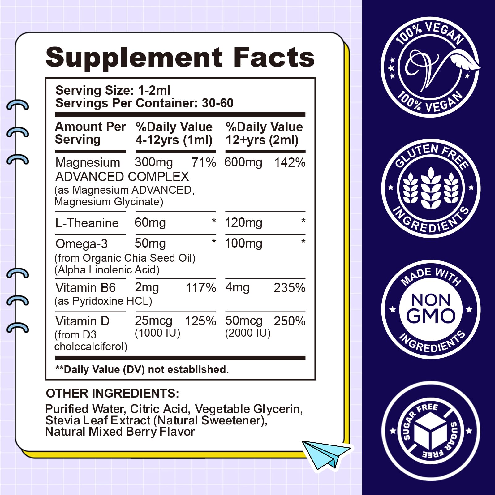 CFILIHTC Kids Magnesium Liquid mixed into a glass for a smooth nightly routine