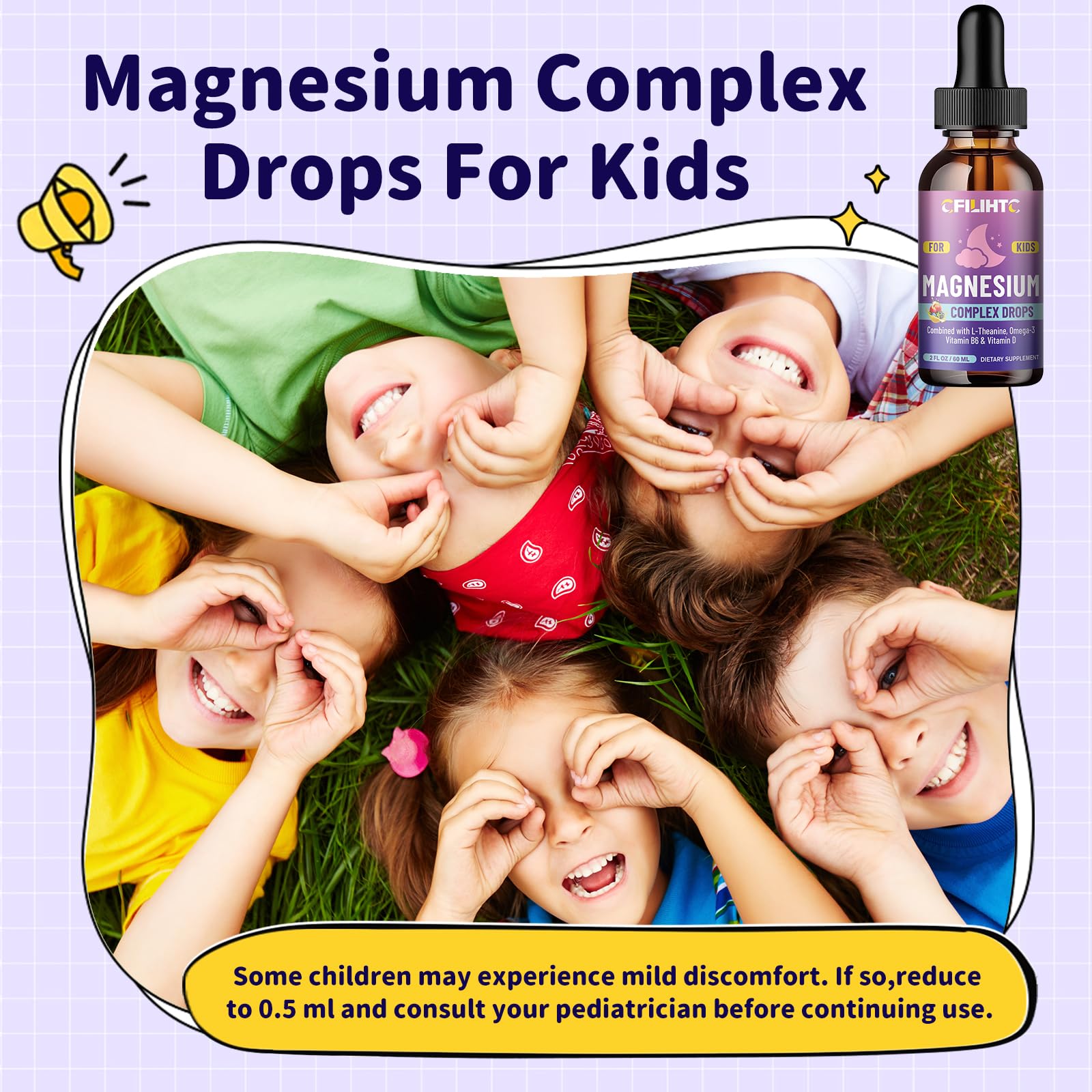 CFILIHTC Kids Magnesium Liquid dropper dispensing precise drops for fast absorption