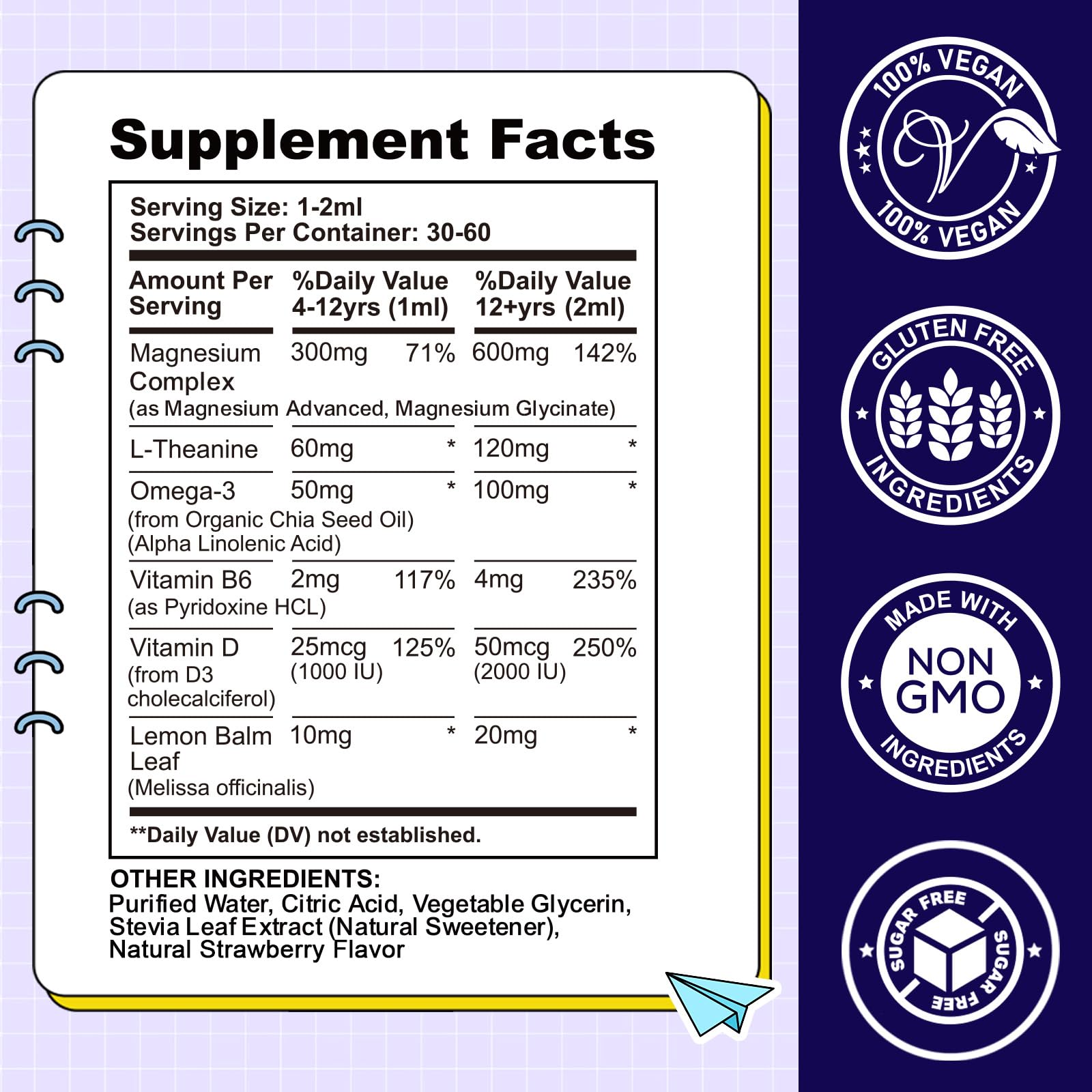 Liquid drops added to drinks for quick, convenient dosing