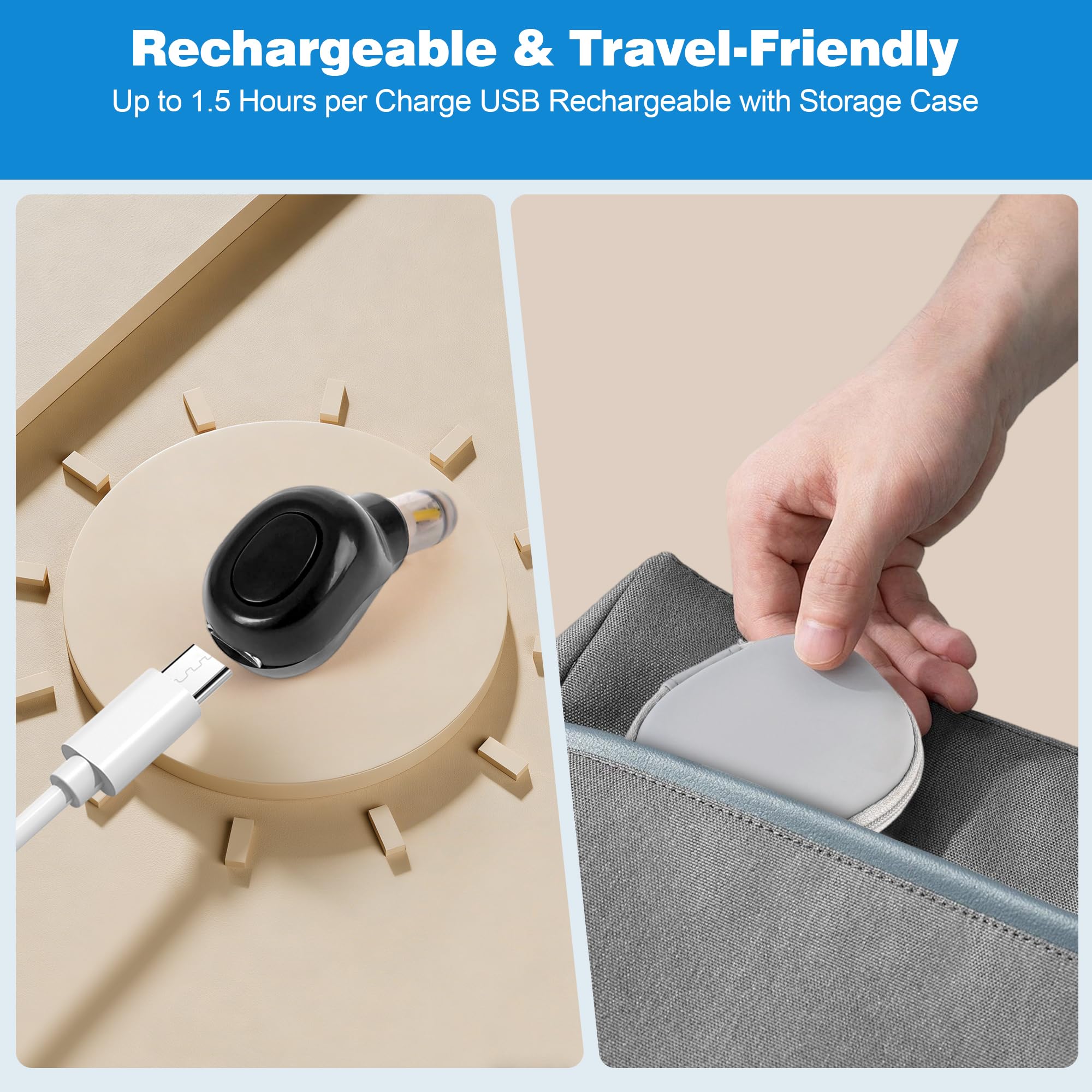 Cgkvz Bluetooth headset style design enables hands-free use anywhere.