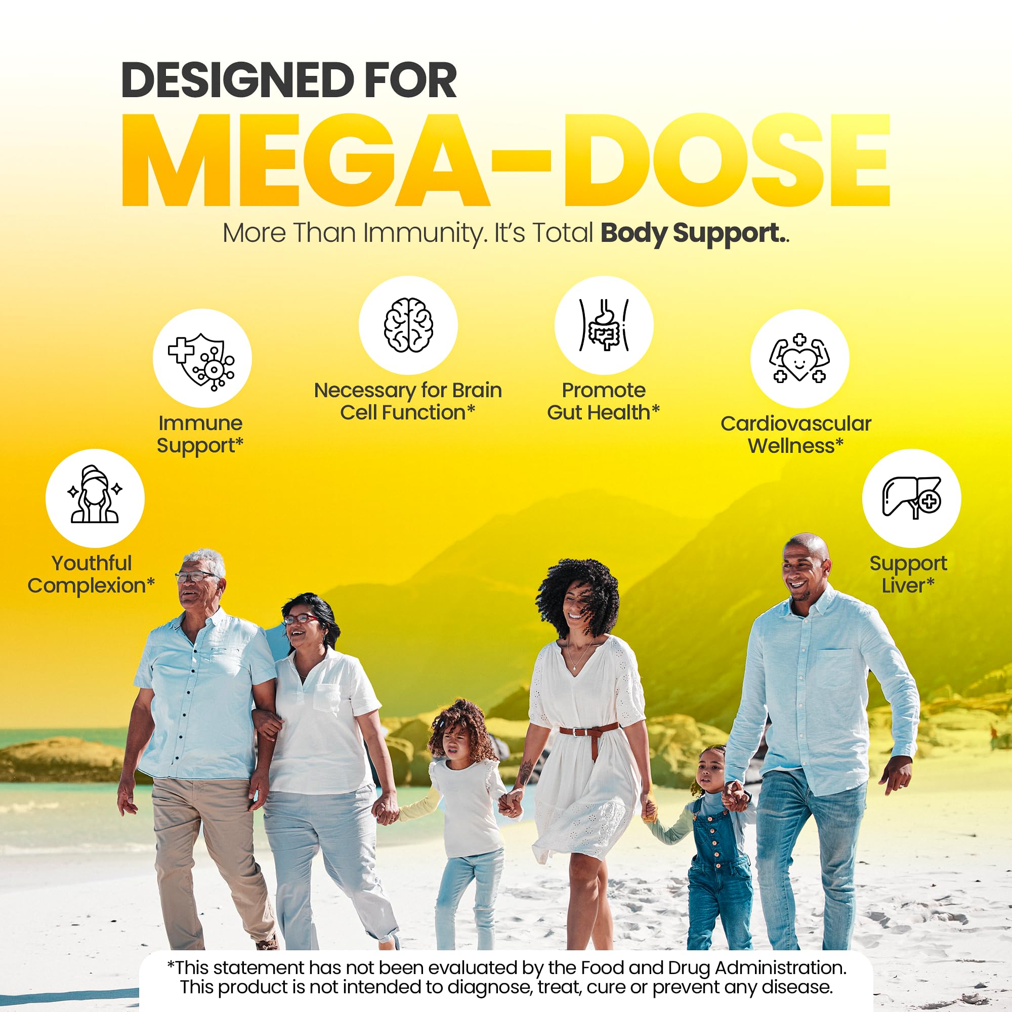 CGM Labs Mega Dose Vitamin C 1000 mg bottle and capsules collection conveys consistency