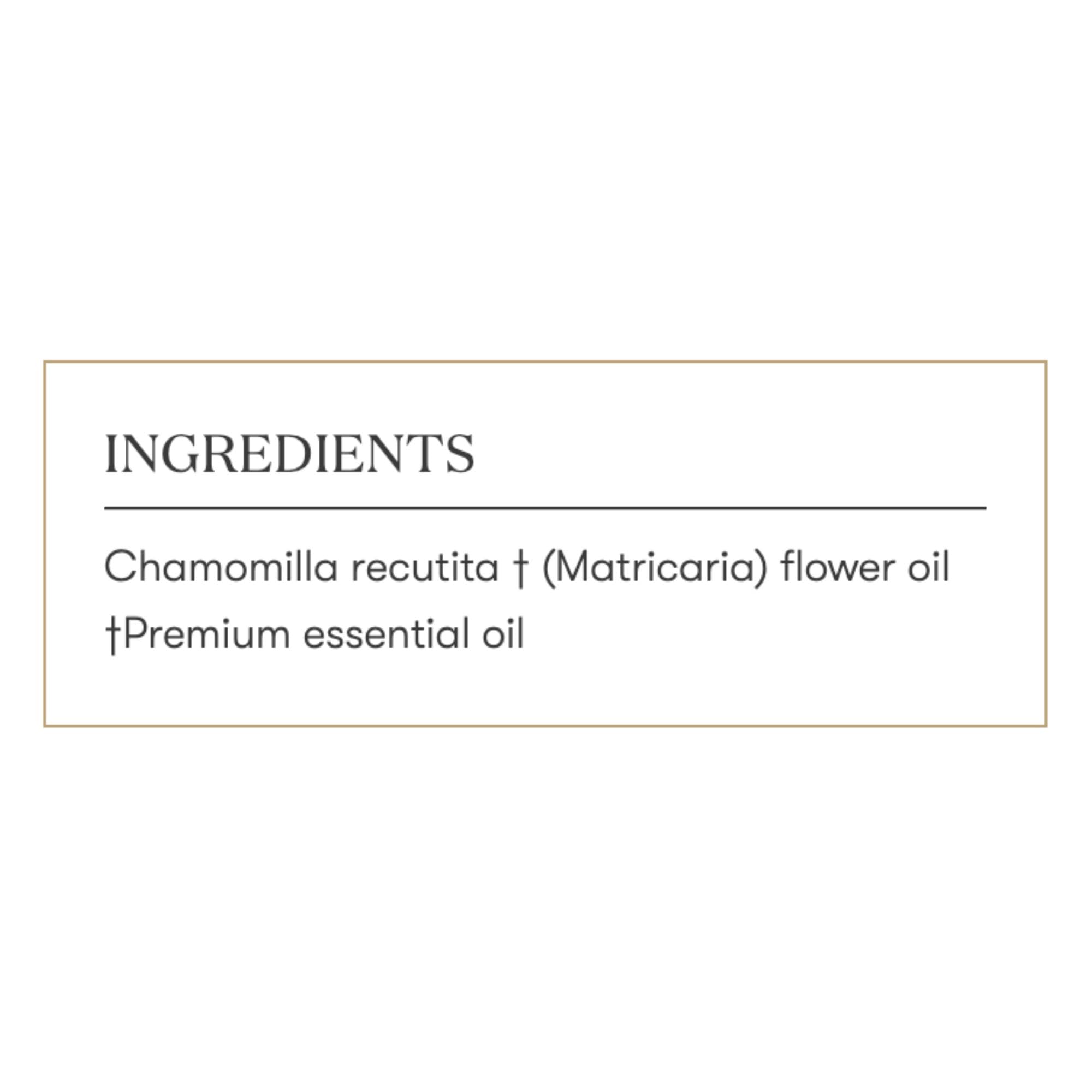 Chamomile oil used in a calming nighttime ritual