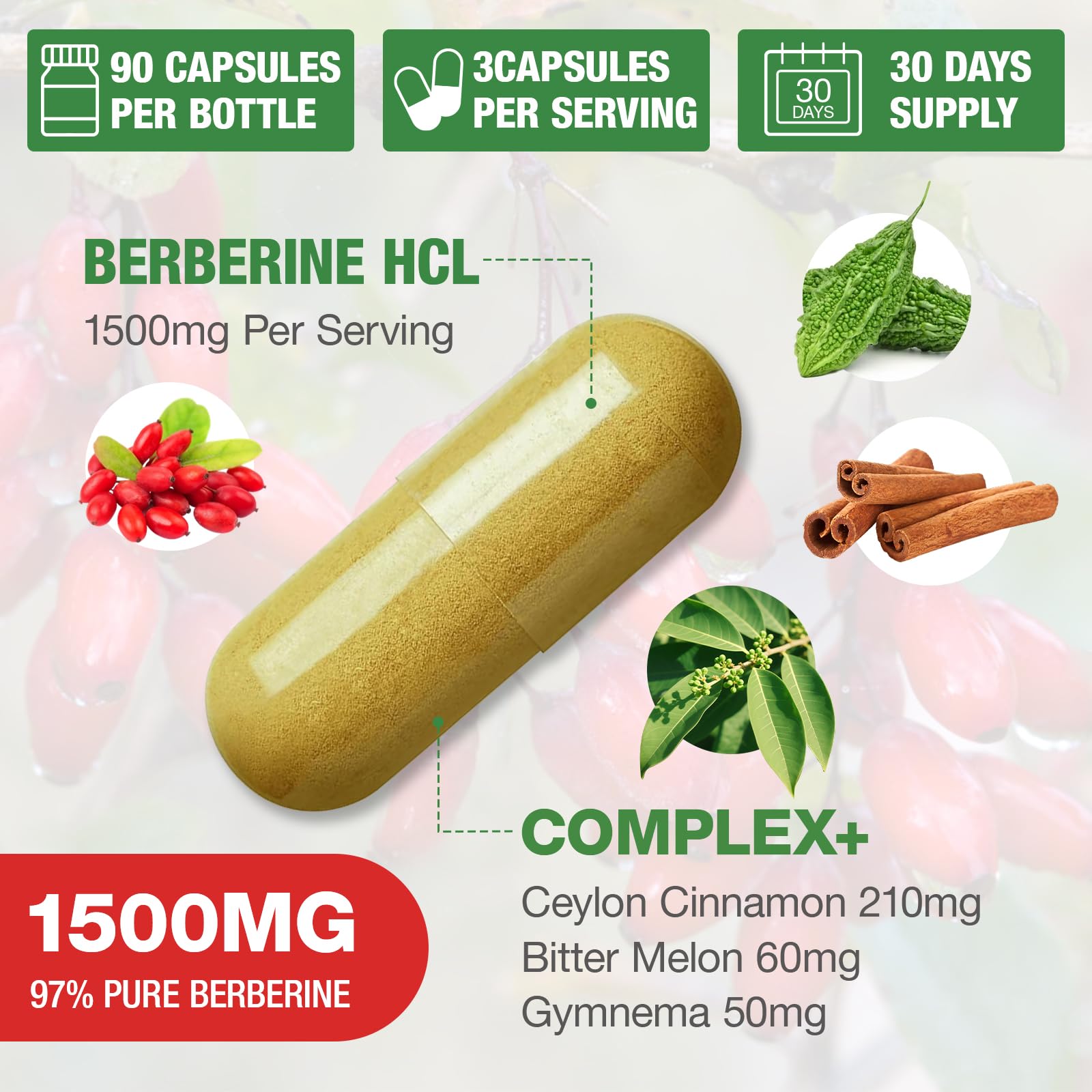 CHANUBITO Ceylon cinnamon capsules with berberine blend