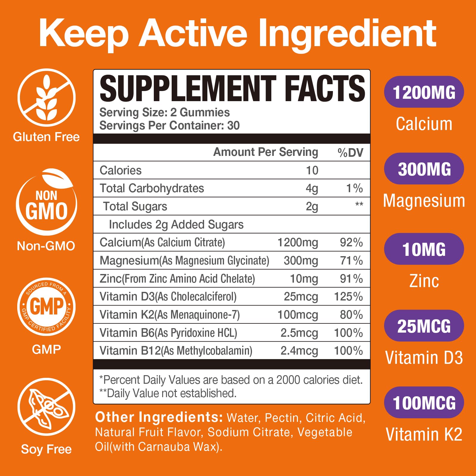 CHANUBITO Nutrition panel highlighting serving size and nutrients.