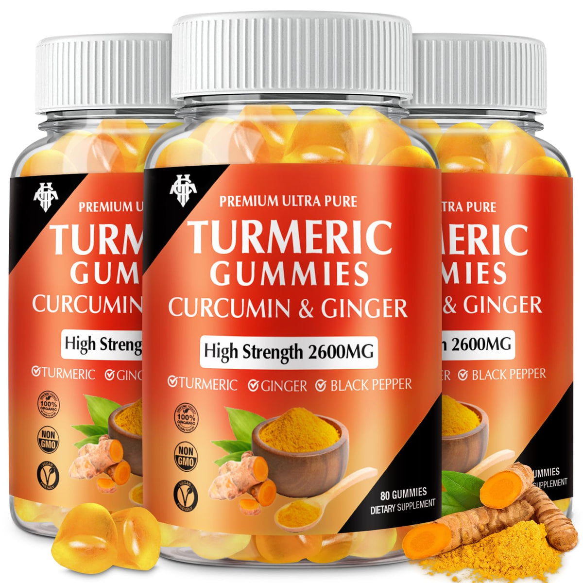 CHANUBITO turmeric gummies bottle-front view for on-the-go joint support.