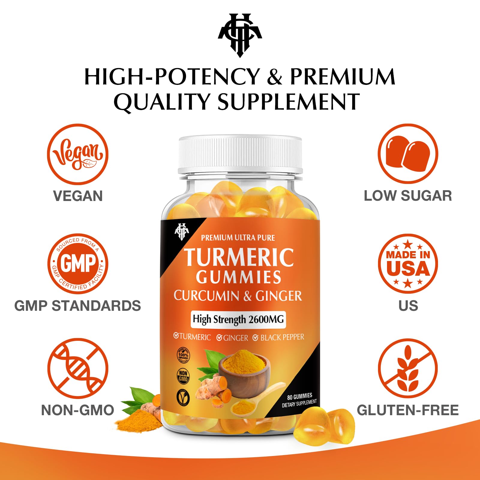 CHANUBITO turmeric gummies nutrition panel on the bottle promotes informed choices.